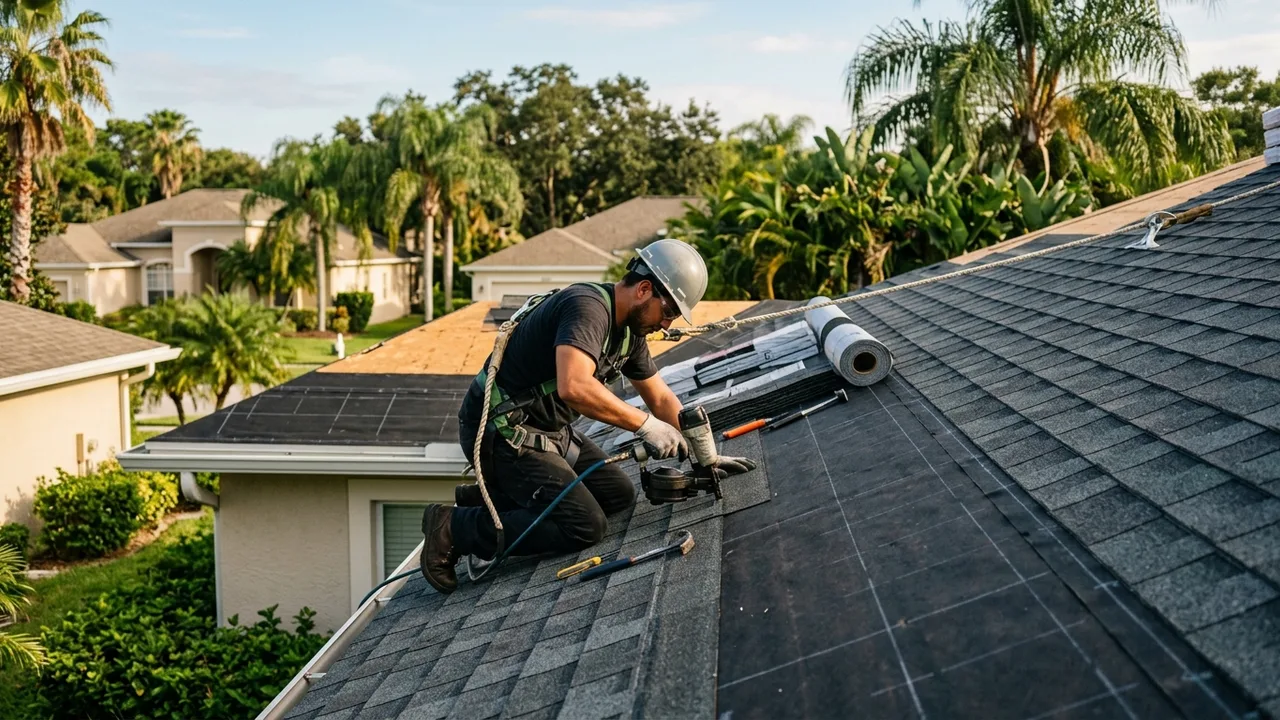 roof replacement preparation on a Tampa home